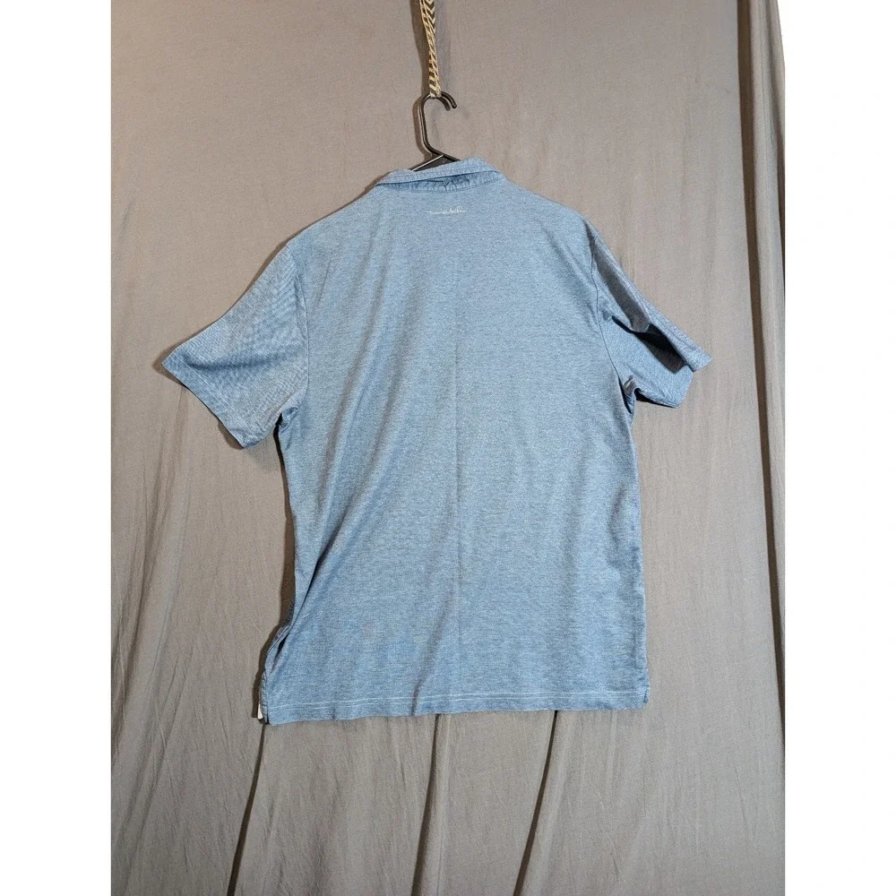 Travis Mathew Polo Shirt Mens XL Blue Golf Pima Cotton‎ Blend Logo Adult